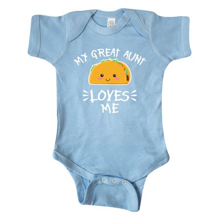 

Inktastic My Great Aunt Loves Me with Taco Illustration Gift Baby Boy or Baby Girl Bodysuit