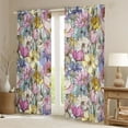 thumbnail image 2 of Homewish Colorful Floral Curtains Pack of 2 (42x84 Each),Retro Flower Curtains Blackout,Modern Multicolor Aesthetic Bedroom Curtains For Girls Teens,Microfiber Bedroom Decor, 2 of 6