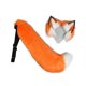 thumbnail image 4 of Conjunto de orejas y cola de animal para cosplay, decoración de dibujos animados, disfraz de animal de cola larga Naranja Blanco, 4 of 9