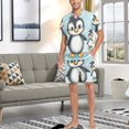 thumbnail image 7 of joogoo Men's Pajama Set Penguins and Snow V-Neck Pj Shorts Set 2 Piece Loungewear Sleepwear XXL, 7 of 7
