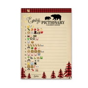 LUMBERJACK Emoticons Baby Shower Game Pack of 25 Rustic Buffalo Plaid Pictionary Children's Book BOY Baby Shower Games Lumber Jack Bear emoticons Games Country Gender Neutral Red Plaid G805-EMJ