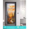 thumbnail image 5 of Window Privacy Film Forest Sunset Stained Glass Window Film Decorative Sun Block Window Cover Farmhouse Orange Sky Nature Scenery Window Clings Static Adhesive Sticker for Bathroom 19.6"x39.3", 5 of 7