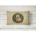 thumbnail image 2 of Old English Sheepdog Christmas Flowers Throw Pillow 12 in x 16 in, 2 of 4