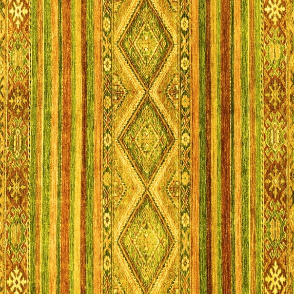 Ahgly Company Machine Washable Indoor Square Southwestern Yellow Country Area Rugs, 7' Square