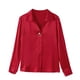 thumbnail image 2 of 2022 Seda auténtica 92% de alta calidad para mujer, blusas y camisas de manga larga con cuello en V, ropa de oficina para mujer, 2 of 5