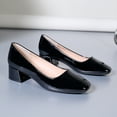 thumbnail image 6 of Women Round Toe Pumps Chunky Block Low Heel Slip-on Dress Shoes Office 1.5 Inch, 6 of 8