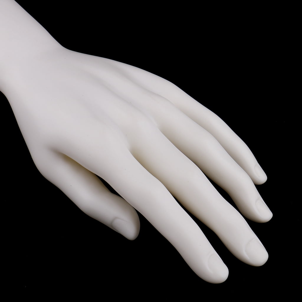 Silicone Male Mannequin Hands (Pair) - Life Size, Bendable Fingers, For Jewelry Display, Art, Photography, Medical Teaching