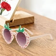 thumbnail image 6 of Almencla Girls Sunglasses Kids Party Sunglasses Sun Protection Fashion Dress up Accessory Strawberry Girls Sunglasses for Pool Outdoor Beige White, 6 of 8