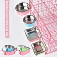 thumbnail image 5 of Pet Feeding Solution, Removable Stainless Steel Hanging Bowl for Crate, Easy Clean Up And Promote Digestion For Dogs Cats Rabbits Birds (S, Blue), 5 of 5