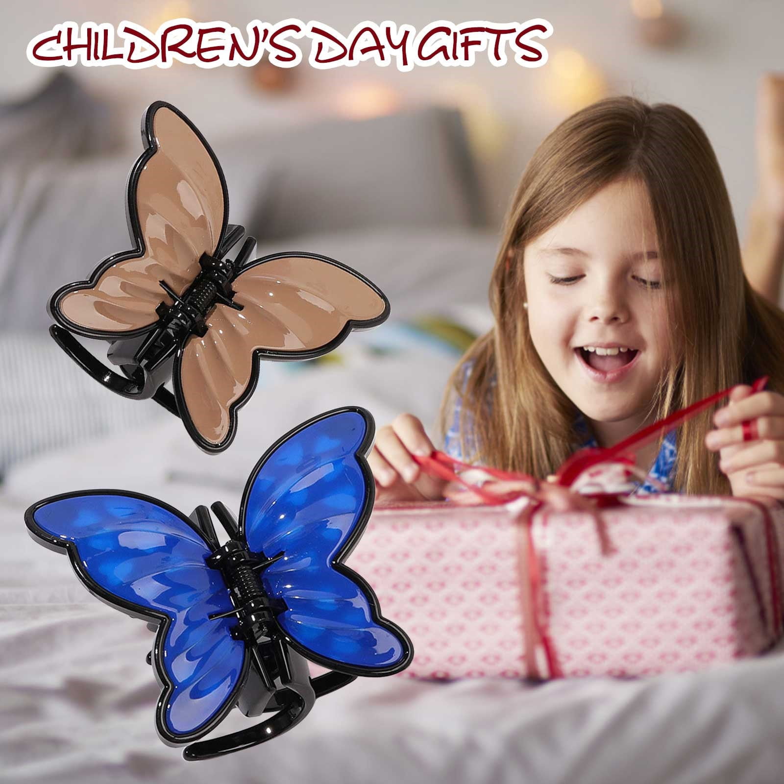 ASEIDFNSA Kids Barrettes for Hair No Slip Barrettes for Fine Hair Butterfly Clip for Women Butterfly Hair Clips for Girls Butterflies Clips for Thick Hair Matte Cute Hair Claws Butterfly Hair Accesso