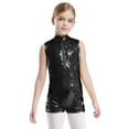 thumbnail image 3 of iiniim Kids Girls Sequins Sleeveless Short Jumpsuit Ballet Dance Biketard Gymnastics Leotard Unitard Black 16, 3 of 6