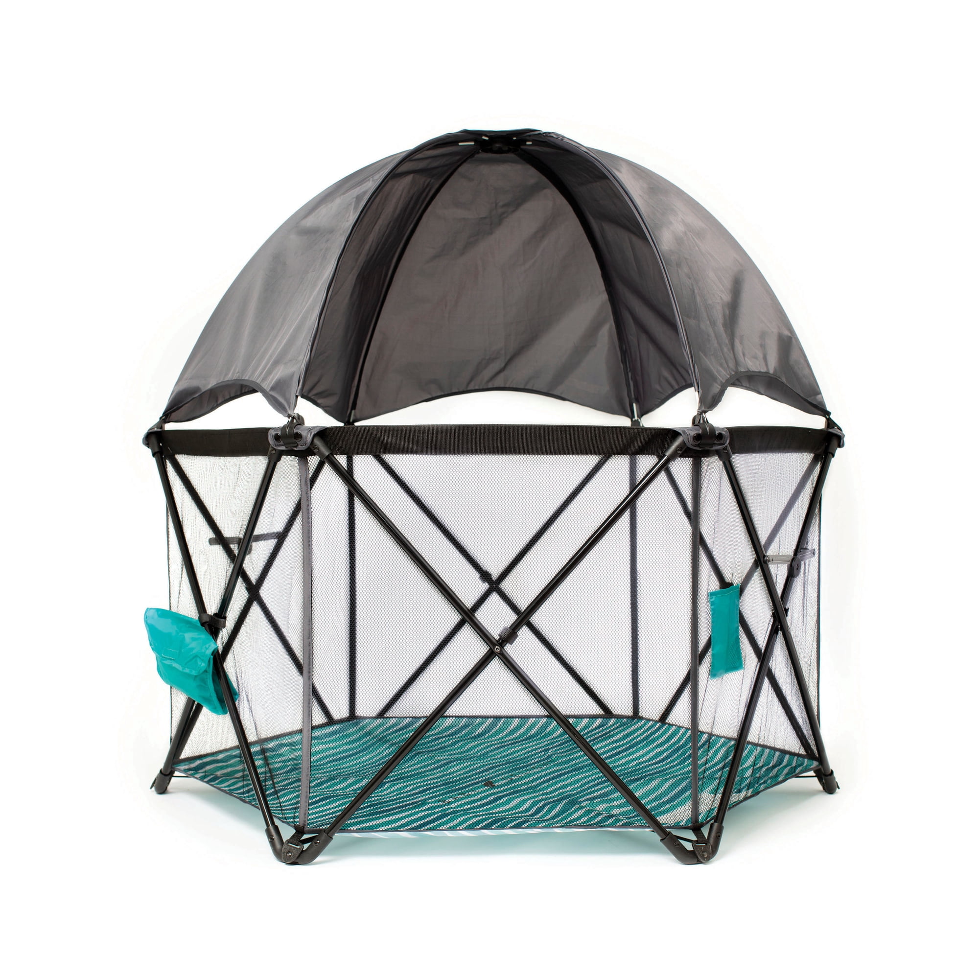 Go with Me Eclipse Portable Playard with Canopy, Watercolor Stripe