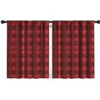 Blackout Kids Curtains,Red Black Checkerboard Checkered Pattern Childrens Insulated Curtains Set Of 2,Bedroom Essentials,Toddler Room Decor 42"x54"