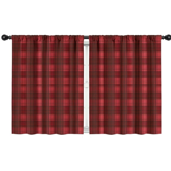 Blackout Kids Curtains,Red Black Checkerboard Checkered Pattern Childrens Insulated Curtains Set Of 2,Bedroom Essentials,Toddler Room Decor 42"x54"