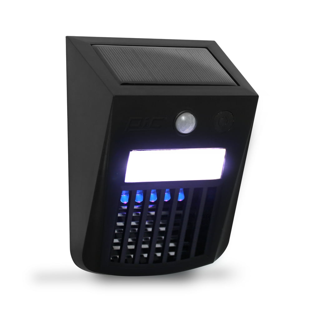 PIC 155Degree Black Solar Powered Motion LED and Bug Zapper Walmart