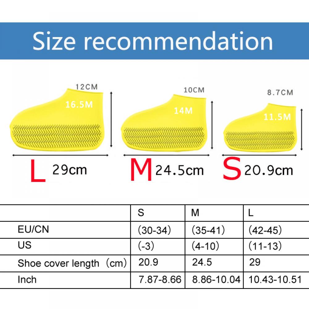 Waterproof Silicone Overshoes Reusable Rain Boots Rainproof Shoes Covers Adult Kids Non-slip Washable Wear-Resistant Recyclable - image 2 of 12