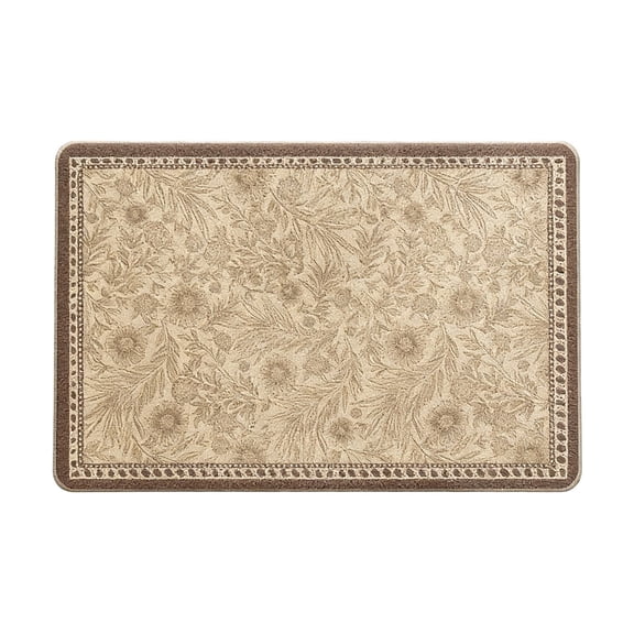 23.6"x15.7" Floral Print Absorbent Bath Mat, Soft Non-Slip Rug for Bathroom Floor, Machine Washable