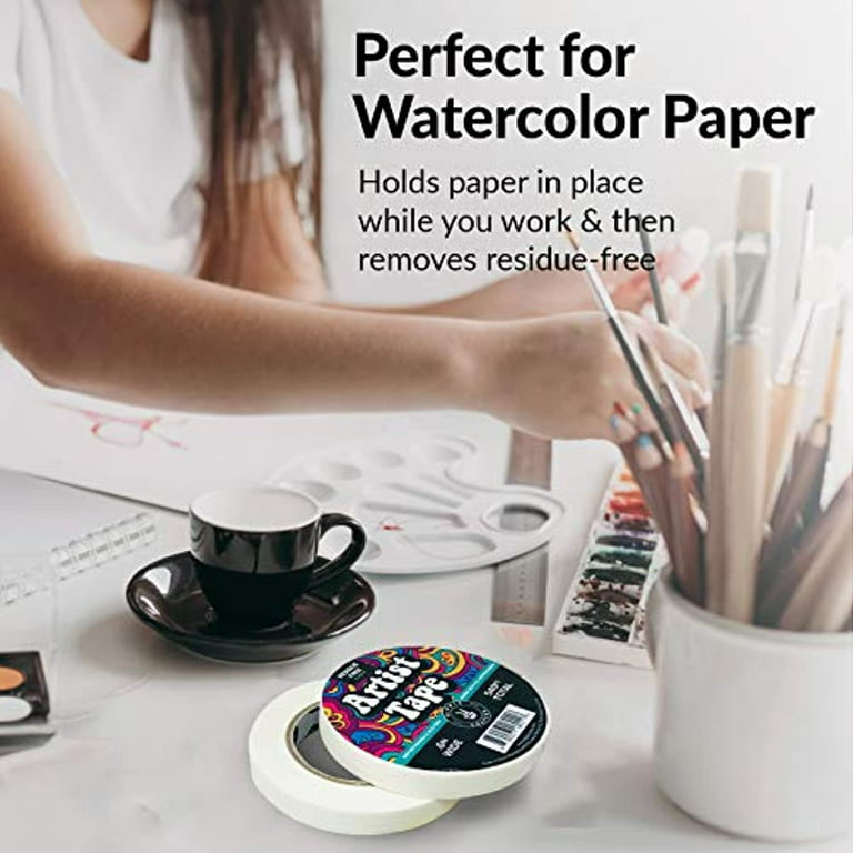 Deli Masking Tape Drawing Sketching Artistic Creation Adhesive tape White  Color Studennts Watercolor Oil Painting Auxiliary tape