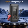 thumbnail image 2 of KT1  Car Jump Starter with Air Compressor, 150 PSI, 15000MAH Power Bank, 4000A Jump Starter, Fast Inflation for Car Tires, Bikes, SUV, Trucks & More - Portable Air Compressor with LED Light, 2 of 9
