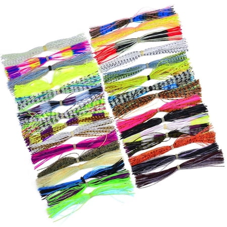Youthyao 50 Strands/Bundles Spinnerbaits Buzzbaits Jigs Squid Skirt Tying Materials Jigs Skirts Fishing Accessories
