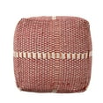 thumbnail image 5 of Atticus Outdoor Boho Handcrafted Water Resistant Rectangular Ottoman Pouf, Red and Orange, 5 of 5