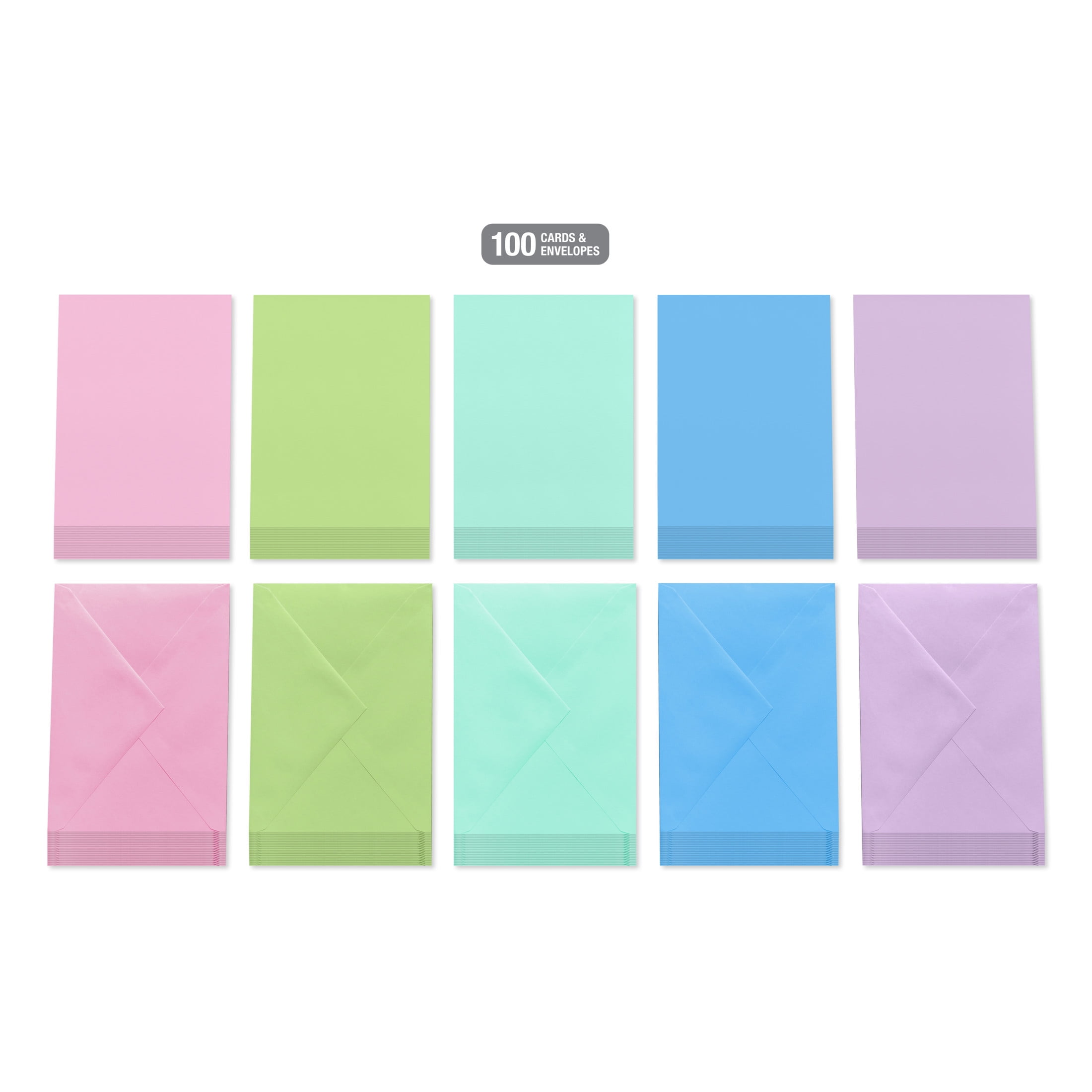 American Greetings All Occasion Blank Single Panel Notes, Pastel (5-Designs, 100-Count)