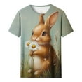 thumbnail image 4 of Otvok Easter Fashionable Womens Casual Pullover Printed Short Sleeve Round Neck Tops, 4 of 6