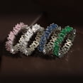thumbnail image 2 of Fashion Inlaid Zircon Ladder Square Ring Female Simple, 2 of 6