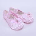 thumbnail image 5 of Miqool Kids 2-12 Satin Ballet Dance Shoes Rhinestone Bow Soft Sole Slip-On Elastic Strap Stage Shoes Flats for Performance Gymnastics Yoga, 5 of 9