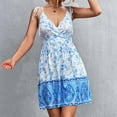 thumbnail image 6 of IROINNID Women's Sleeveless Sundress V-Neck Holiday Summer Boho V Neck Backless Slip Dress Regular Print Dress, 6 of 8