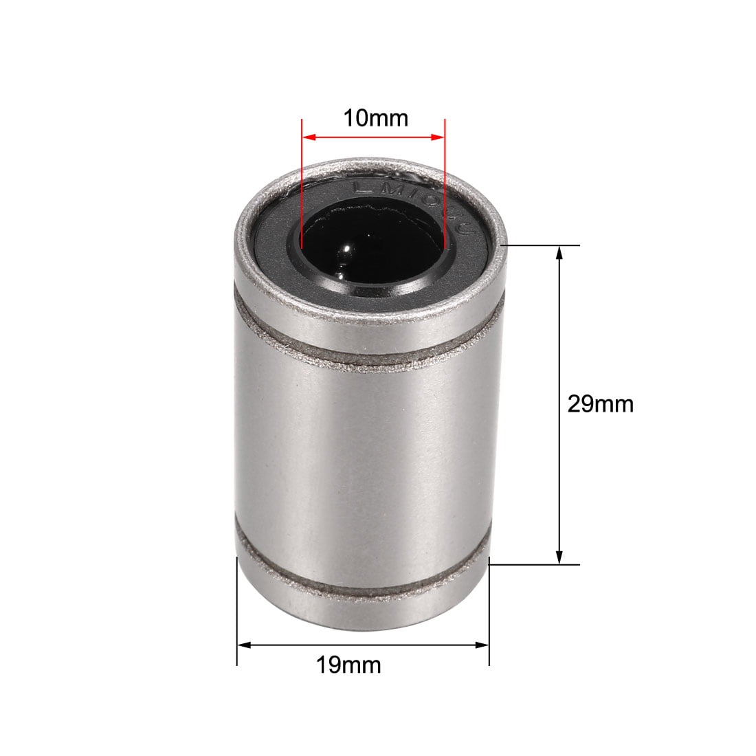 sourcing map LMH10UU Two Side Cut Flange Linear Ball Bearings 29mm Length 19mm OD 10mm Bore Dia Pack of 2 