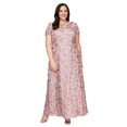 thumbnail image 1 of Vestido largo Alex Evenings con rosetón para madre novia, rosa 16 Plus, 1 of 4