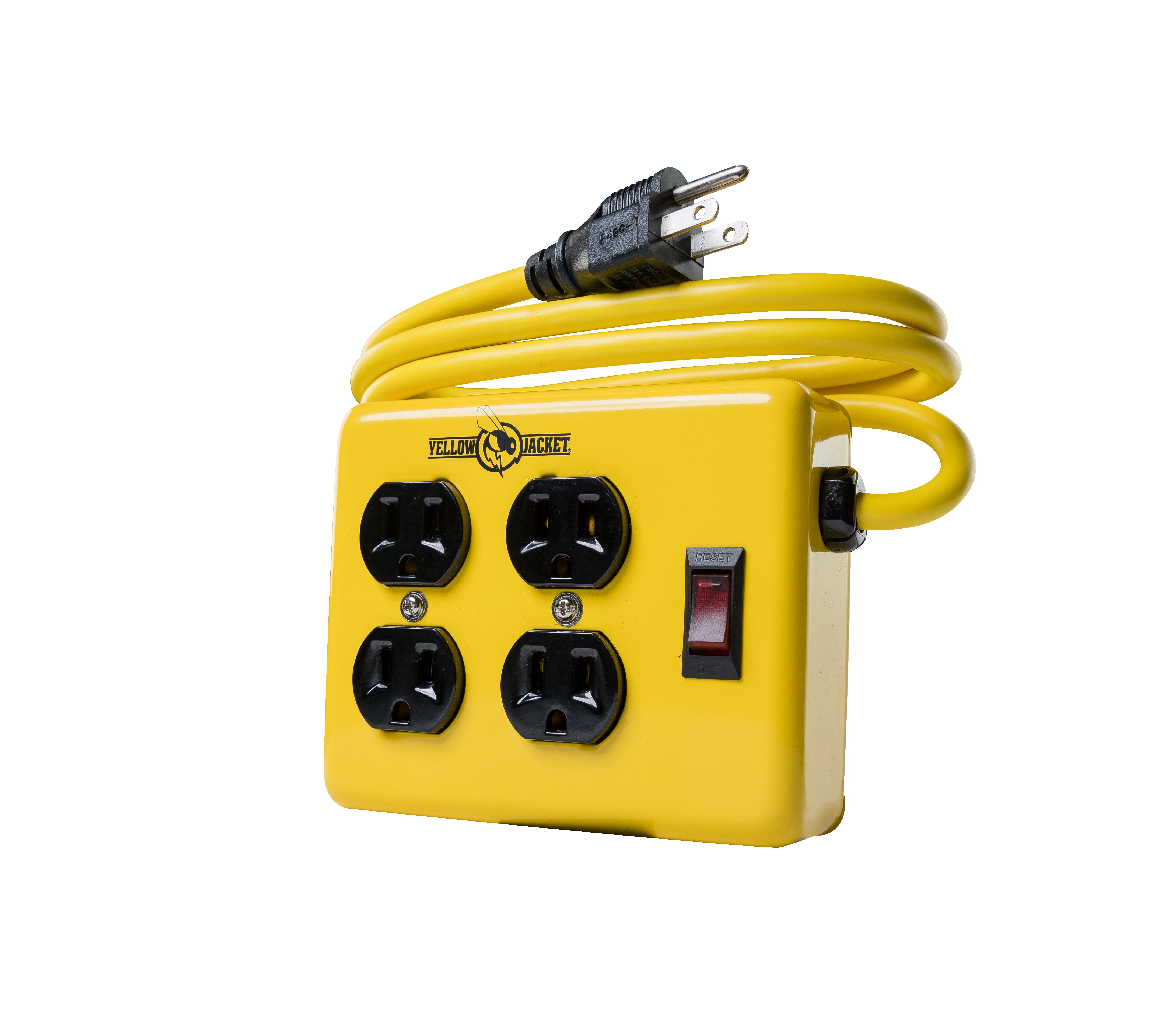 Yellow Jacket 2177n Metal Power Block With 4 Outlets & Lighted Switch 4ft Cord for sale online 