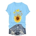 thumbnail image 4 of COMVALUE Women's Sunflower Graphic Shirts Boho Flowers Tee Tops Cute Summer Vintage Short Sleeve Holiday T Shirt (Sky Blue, M), 4 of 8