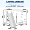 thumbnail image 2 of Harper & Bright Designs Twin Floor Bunk Bed with Slide, Twin Over Twin Metal Bunk Bed Frame with Ladder and Guardrail for Boys Girls, White, 2 of 15