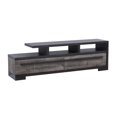 thumbnail image 4 of 1pc Entertainment Console Modern Design Black Grey Wood Finish Open Shelf Two Spacious Drawers TV Stand, 4 of 8
