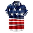 thumbnail image 2 of DPTALR Hommes Casual Col Rabattable Impression Manches Courtes Ont des Poches Cardigan Bouton Chemise Tops Blouse, 2 of 6