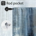 thumbnail image 3 of Abstract Blue Kitchen Window Curtains 27.5 x 39 Inch Small Short Mini Cafe Rod Pocket Dark Navy Gray Grey Watercolor Living Bedroom Room Home Treatment Set of 2 Curtain Panels Drapes Tiers, 3 of 6