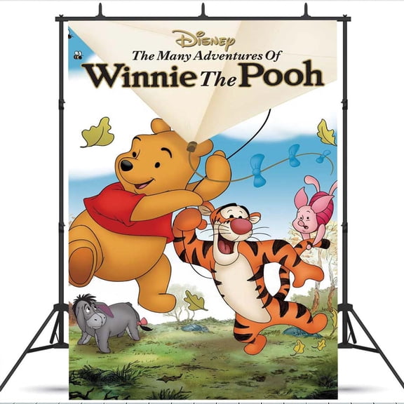 Winnie the Pooh school Backdrop Taspestry Wall Decor Banner Party Supplies Poster Birthday Decorations Background for Photography Taspestry