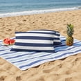 thumbnail image 5 of Outdoor Pillow Cover Classical Nautical Stripe Set of 2 Waterproof Throw Pillowcases Navy Blue Decorative Patio Furniture Pillows for Couch Garden Indoor & Outdoor Use, 5 of 9