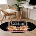 thumbnail image 4 of Small Round Rug 3Ft Washable Non-Slip, Christmas Gingerbread Circle Area Rugs for Living Room Bedroom, Xmas Berry Black Checkered Indoor Floor Mats Carpet Runner for Home Decor, 4 of 8