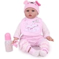 thumbnail image 1 of Muñeca Bebé Reborn Realista Kaydora Vinilo Suave Cuerpo Completo 22pulg con Accesorios Niña Rosa Kaydora KR88486, 1 of 2