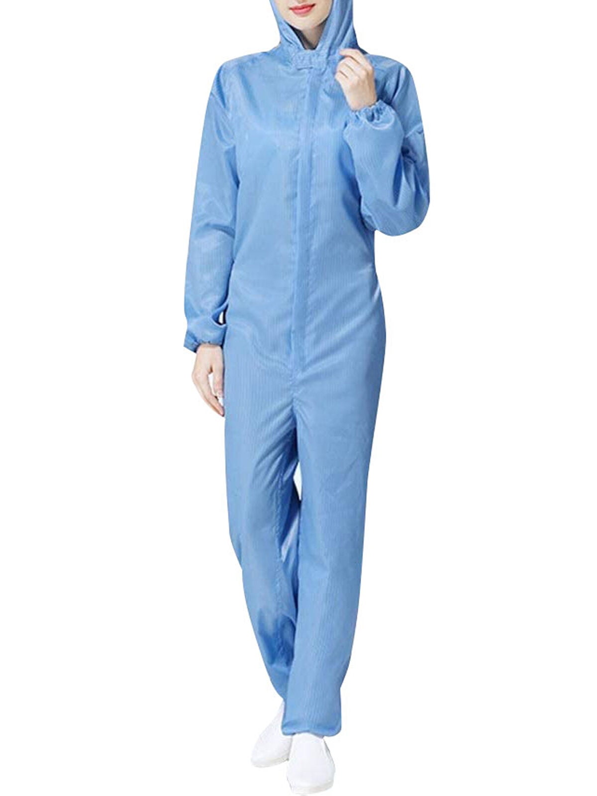 Polyester Dust-Proof and Anti-Static Work Coverall for Women Men S-3XL ChYoung Plus Size Reusable Protective Hooded