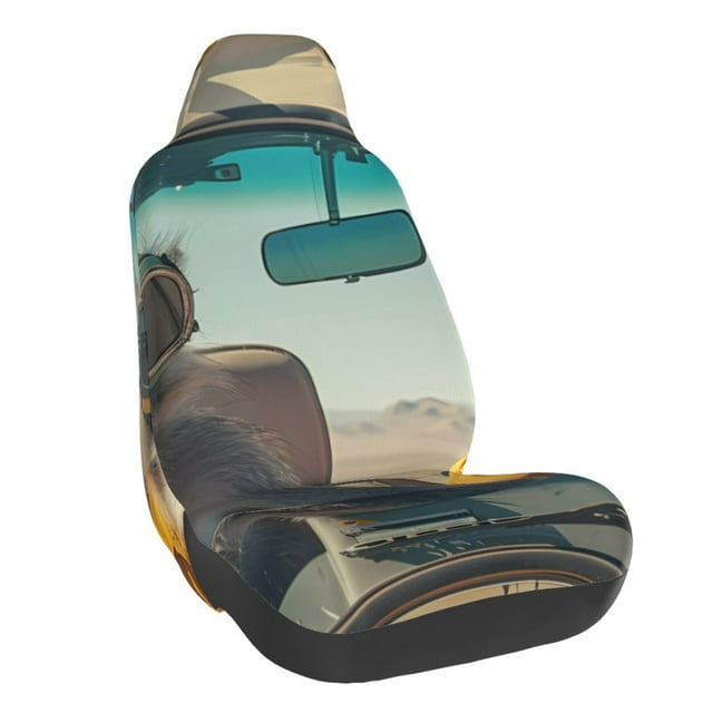 Wukai Desert Monkeys Drive Full Set Car Seat Covers with Soft Padding Universal Auto Front Seats Protector and Cushion Mat
