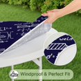 thumbnail image 5 of Math Equations Engineering Diagrams Navy Pattern Round Fitted Tablecloth with Elastic Edge,Dining Table Cover Waterproof,Outdoor Round Tablecloth for Camping,Dining,Indoor and Outdoor, 5 of 7