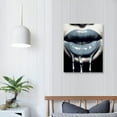 thumbnail image 3 of ONETECH  Room Wall Pictures Fashion Woman Blue Lipstick Paintings Canvas Creative Art Sexy Lips with Diamond Modern Artwork Home Decor for Living Room Framed Ready to Hang, 3 of 4