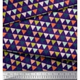thumbnail image 2 of Soimoi Purple polyester Crepe Fabric Triangle Geometric Fabric Prints By Yard 42 Inch Wide, 2 of 3