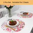 thumbnail image 5 of Galentine's Day Round 13 Inch Placemats Set of 2, Pink Gnomes Love Heart Grey Plaid HeatResistant Non Slip Place Mats for Dining Table, Wipeable Braided Kitchen Table Mats for Housewarming, 5 of 9