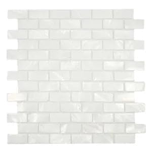 CNK Tile White 1" x 2" Pearl Shell Mosaic Tile