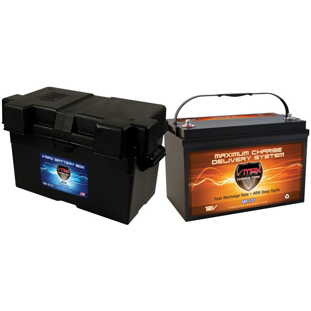 VMAX MR137120 + MARINE BOX AGM Group 31 12V Deep Cycle Battery for